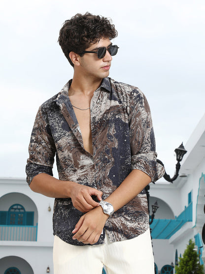 Marble-Specks Imprint Shirt