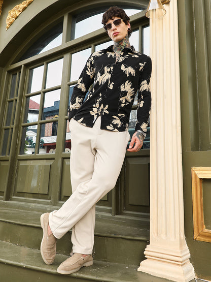 Contrast-Petalia Imprint Shirt