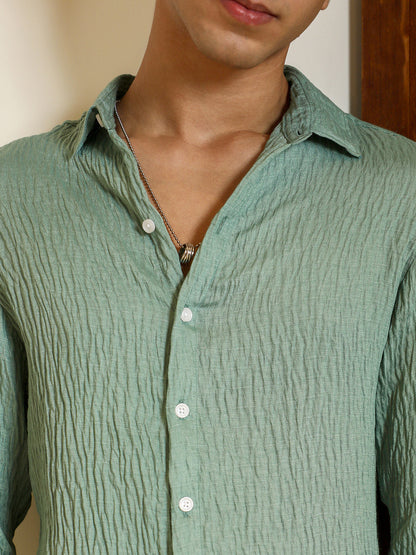 Solid Creased-Tactile Shirt