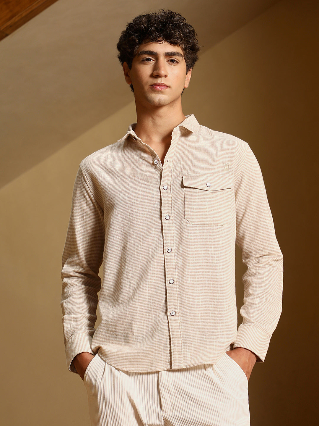 Candy-Stripe Jacquard Shirt