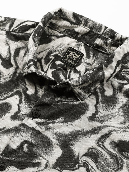 Fluid-Marble Textured Shirt