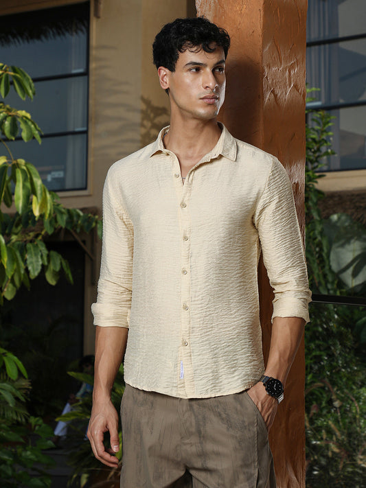 Solid Creased-Tactile Shirt