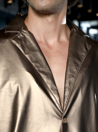 Single-Breasted Sheen Shirt
