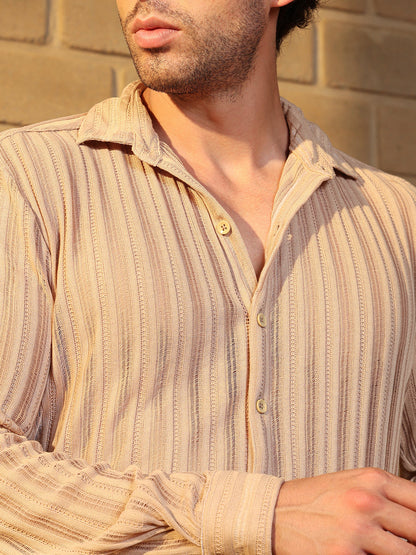Panel Jacquard-Knit Shirt
