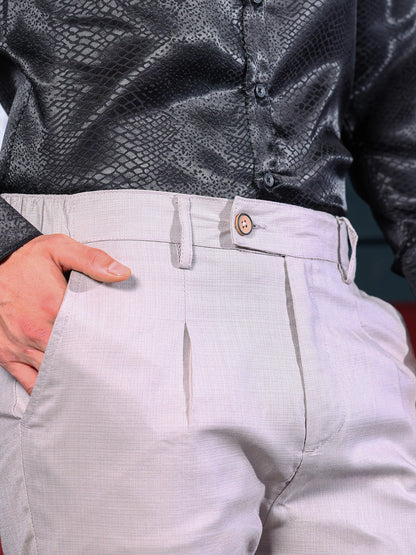 Pleated Slim-Tailored Trousers