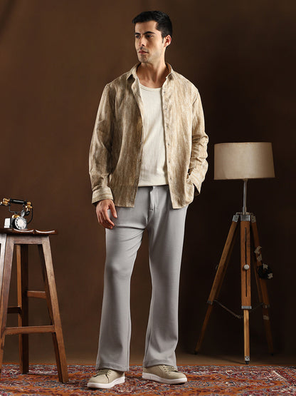 Micro-Waffle Cuffed Trousers