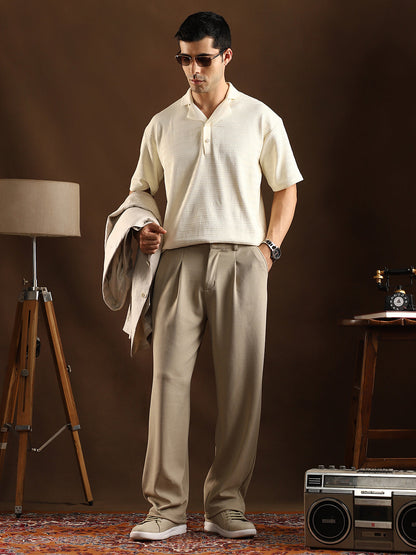 Micro-Waffle Cuffed Trousers