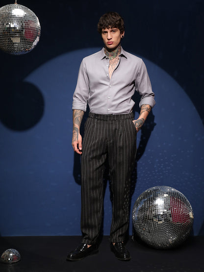 Lightweight - Pinstripe-Pleated Chino Trousers