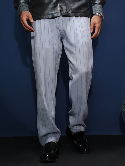 Lightweight - Pinstripe-Pleated Chino Trousers