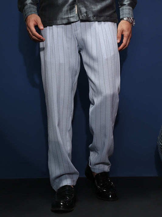 Lightweight - Pinstripe-Pleated Chino Trousers