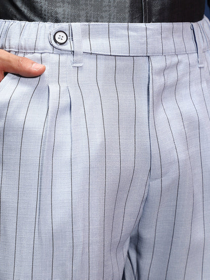 Lightweight - Pinstripe-Pleated Chino Trousers
