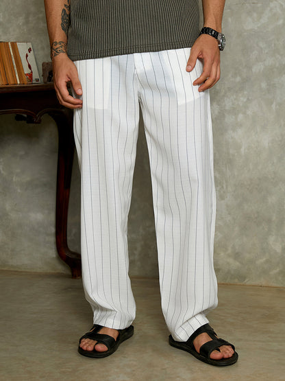 Lightweight - Pinstriped Chino Trousers
