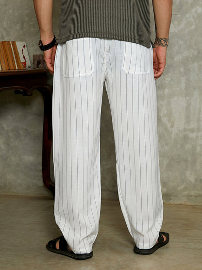 Lightweight - Pinstriped Chino Trousers