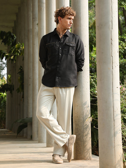 Straight Pleated Trousers