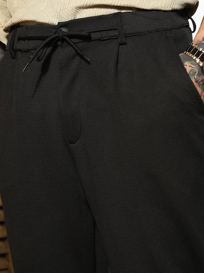 Micro-Waffle Straight Trousers