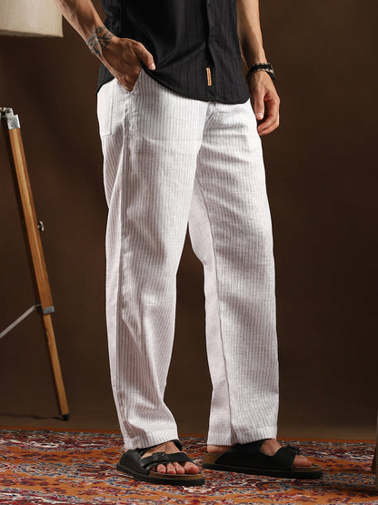 Lightweight - Pinstriped Casual Trousers