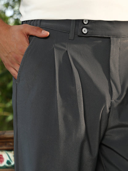 Lightweight - Pleated Cuffed Trousers