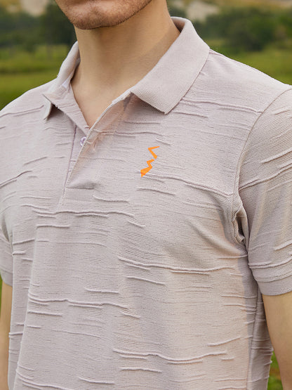 Solid Creased Polo T-Shirt