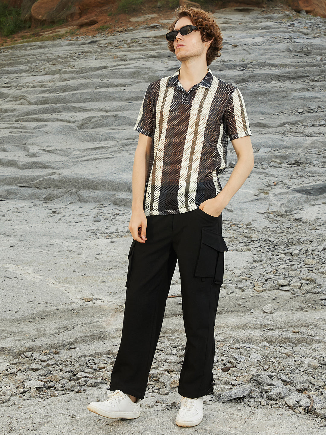 Panel Knit PoloT-Shirt