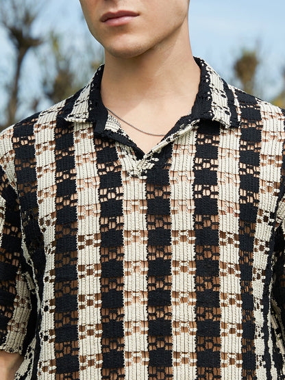 Track-Stripe Oversized Polo T-Shirt
