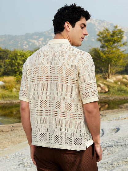 Geo-Boho Oversized Polo T-Shirt