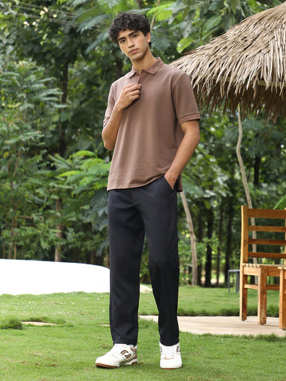 Seersucker-Jacquard Polo T-Shirt