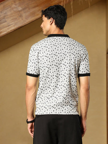 Shadowed-Polka Polo T-Shirt