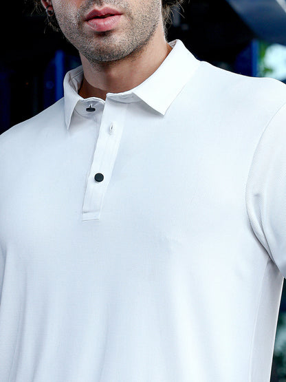 Seamless Ribbed Polo T-Shirt
