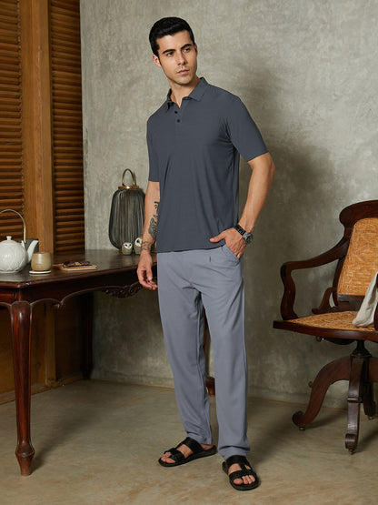 Seamless Striped Polo T-Shirt
